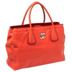 Chanel Red Leather Executive Cerf Shopper Tote