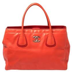 Chanel Red Leather Executive Cerf Shopper Tote