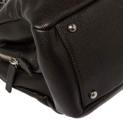 Pre Owned Chanel Dark Brown Caviar Leather CC Chain Tote