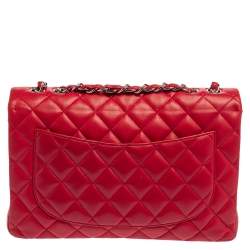 مملوكة مسبقًا Chanel Fuchsia Quilted Leather Jumbo Classic Single Flap Bag