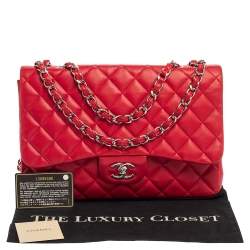 مملوكة مسبقًا Chanel Fuchsia Quilted Leather Jumbo Classic Single Flap Bag