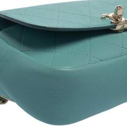 Pre Owned Chanel Light Blue Leather Casual Trip Waist Bag