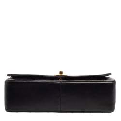 Pre Owned Chanel Black Quilted Leather Diana Flap Bag