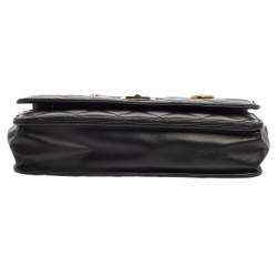 Pre Owned Chnael Black Aged Quilted Leather Lucky Charms 2.55 Reissue Wallet on Chain
