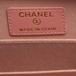 Pre Owned Chanel Pink Quilted Caviar Leather CC Zip Coin Purse