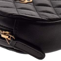 Pre Owned Chanel Black Quilted Leather CC  Round Coin Purse