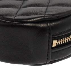 Pre Owned Chanel Black Quilted Leather CC  Round Coin Purse