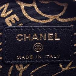 Pre Owned Chanel Black Quilted Leather CC  Round Coin Purse