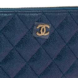 Pre Owned محفظة شانيل مزينة سي سي سحاب ملتف جلد كافيار أحمر