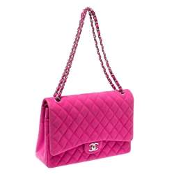 مملوكة مسبقًا Chanel Pink Quilted Caviar Leather Maxi Classic Double Flap Bag