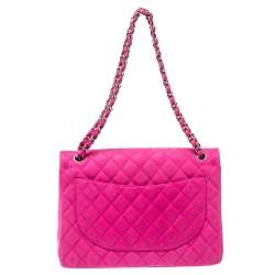 مملوكة مسبقًا Chanel Pink Quilted Caviar Leather Maxi Classic Double Flap Bag