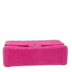 مملوكة مسبقًا Chanel Pink Quilted Caviar Leather Maxi Classic Double Flap Bag