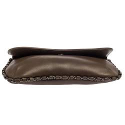 مملوكة مسبقًا Chanel Dark Beige Leather Chain Around Flap Bag