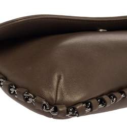 مملوكة مسبقًا Chanel Dark Beige Leather Chain Around Flap Bag
