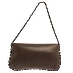 مملوكة مسبقًا Chanel Dark Beige Leather Chain Around Flap Bag