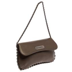 مملوكة مسبقًا Chanel Dark Beige Leather Chain Around Flap Bag