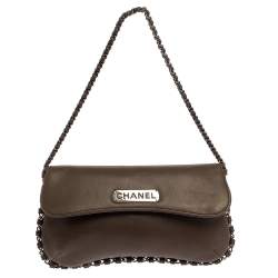 مملوكة مسبقًا Chanel Dark Beige Leather Chain Around Flap Bag