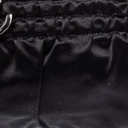 Pre Owned Chanel Black Satin and Velvet Chain Clutch Bag