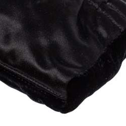 Pre Owned Chanel Black Satin and Velvet Chain Clutch Bag