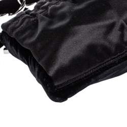 Pre Owned Chanel Black Satin and Velvet Chain Clutch Bag