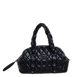 Chanel Black Quilted Leather Lady Braid Bowler Bag Chanel