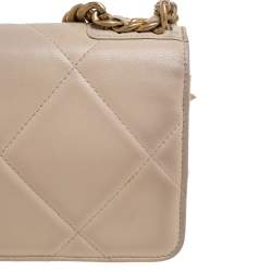 Chanel Beige Quilted Leather Chanel 19 Wallet on Chain