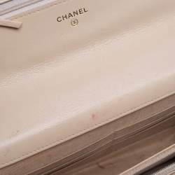Chanel Beige Quilted Leather Chanel 19 Wallet on Chain
