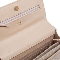Chanel Beige Quilted Leather Chanel 19 Wallet on Chain
