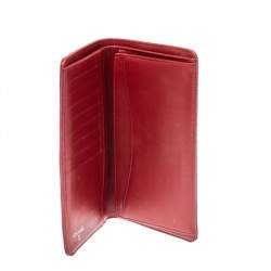 مملوكة مسبقًا محفظة كونتينينتال شانيل L ين جلد كافيار مبطنة حمراء