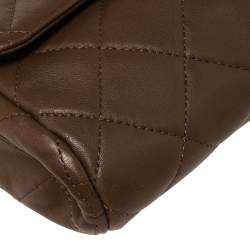 مملوكة مسبقًا Chanel Dark Brown Quilted Leather Single Flap Bag
