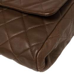 مملوكة مسبقًا Chanel Dark Brown Quilted Leather Single Flap Bag