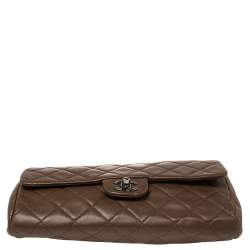مملوكة مسبقًا Chanel Dark Brown Quilted Leather Single Flap Bag