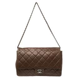 مملوكة مسبقًا Chanel Dark Brown Quilted Leather Single Flap Bag