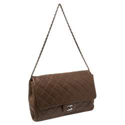 مملوكة مسبقًا Chanel Dark Brown Quilted Leather Single Flap Bag