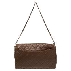 مملوكة مسبقًا Chanel Dark Brown Quilted Leather Single Flap Bag