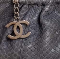 Pre Owned Chanel Grey Python CC Hobo