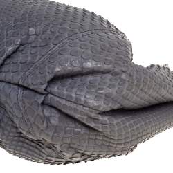 Pre Owned Chanel Grey Python CC Hobo