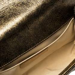 مملوكة مسبقًا Chanel Gold Quilted Crackled Leather Small Boy Flap Bag