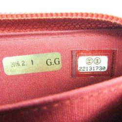 Pre Owned Chanel Red Leather Boy Small Wallet