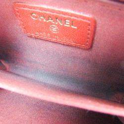 Pre Owned Chanel Red Leather Boy Small Wallet