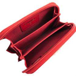 Pre Owned Chanel Red Leather Boy Small Wallet