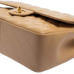 مملوكة مسبقًا Chanel Beige Quilted Caviar Leather Jumbo Classic Double Flap Bag