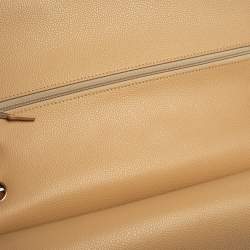 مملوكة مسبقًا Chanel Beige Quilted Caviar Leather Jumbo Classic Double Flap Bag