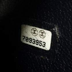 Pre Owned حقيبة شانيل سلسلة قلاب سي سي دنيم مبطن قضيب شيكولاته أسود 