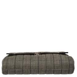 Pre Owned حقيبة شانيل سلسلة قلاب سي سي دنيم مبطن قضيب شيكولاته أسود 