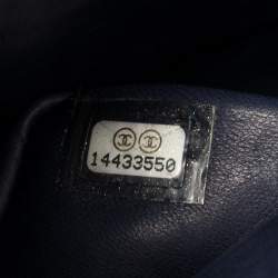 Pre Owned Chanel Navy Blue Python Jumbo Classic Double Flap Bag