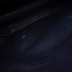 Pre Owned Chanel Navy Blue Python Jumbo Classic Double Flap Bag