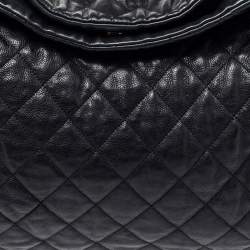 Pre Owned Chanel Black Quilted Leather Large Chain Me Hobo