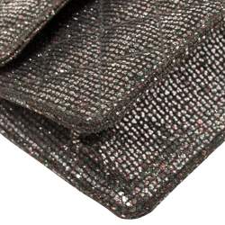 Pre Owned Chanel Silver Quilted Glitter Leather Reissue Flap Bag
