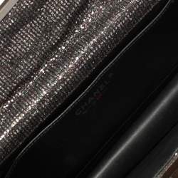 Pre Owned Chanel Silver Quilted Glitter Leather Reissue Flap Bag
